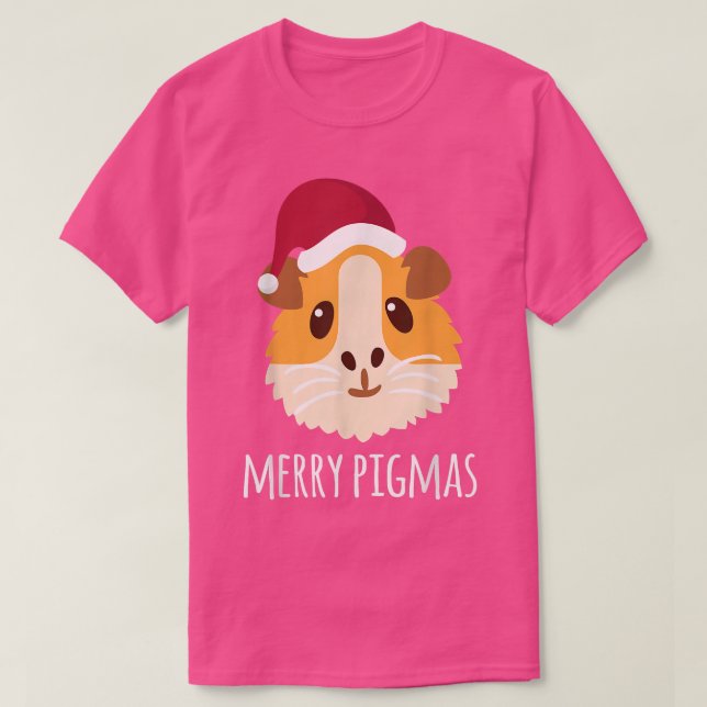 Camiseta Feliz Pigmas Natal Guiné Suíno Vinho de Natal (Frente do Design)
