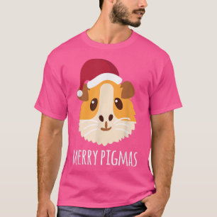 Camiseta Feliz Pigmas Natal Guiné Suíno Vinho de Natal