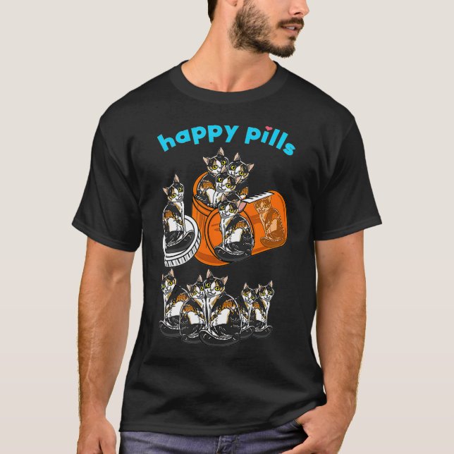 Camiseta Feliz Pílula Calico Cute Tortoisesinferno Feliz Ga (Frente)