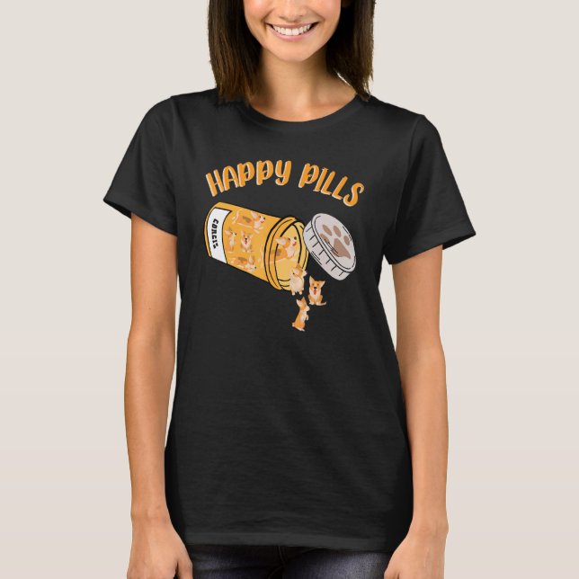 Camiseta Feliz Pílulas Corgis (Frente)