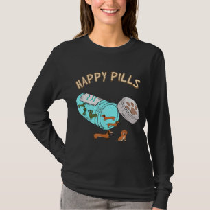 Camiseta Feliz Pílulas Dachshund, Presente para Sobrecarga 