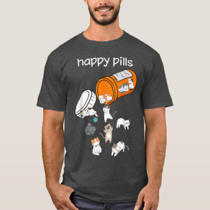 Camiseta Feliz Pílulas Gatos Engraçados Gato Pet Proprietár