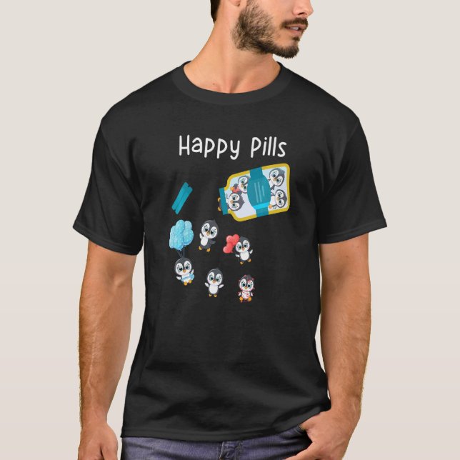 Camiseta Feliz Pílulas Pinguin Cute (Frente)