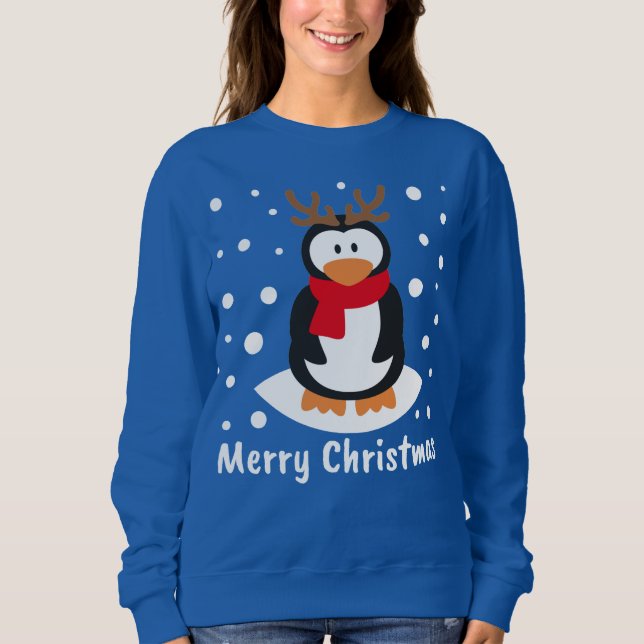 Camiseta Feliz Pinguim de Natal (Frente)