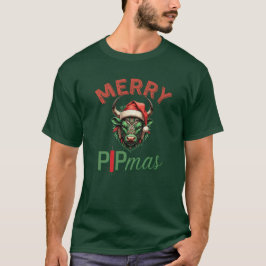 Camiseta Feliz PIPmas Touro de Negociação Design de Natal –