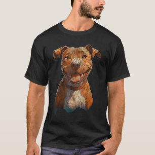 Camiseta Feliz Pit Bull Terrier Graphic Para Cão Lo