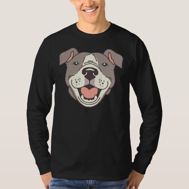 Camiseta Feliz Pit Bulls Paws Em Vermelho (Frente)