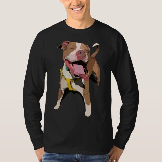 Camiseta Feliz Pitbull Adotável (Frente)