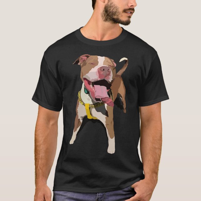 Camiseta Feliz Pitbull Adotável (Frente)