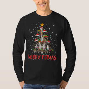 Camiseta Feliz Pitbull Cachorro de Natal Feio Tr