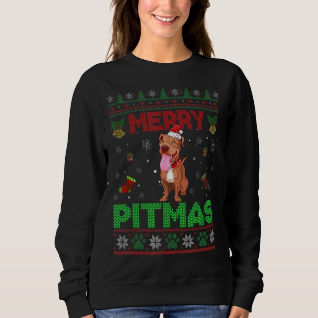Camiseta Feliz Pitmas Engraçado Touro de Natal (Frente)
