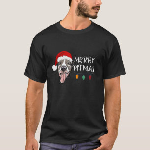 Camiseta Feliz Pitmas - Natal Pitbull com Pitbul feliz