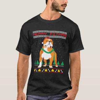 Camiseta Feliz Pitmas Pitbull Papai Noel Cão Feio Natal