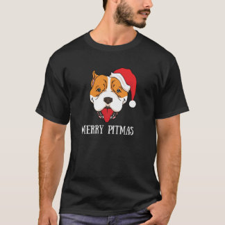 Camiseta Feliz Pitmas Pitbull Papai Noel Cristo Pittie