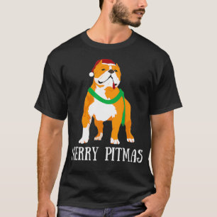 Camiseta Feliz Pitmas Pitbull Papai Noel Cristo Pittie