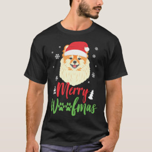 Camiseta Feliz Pomeraniana de Cão de Natal