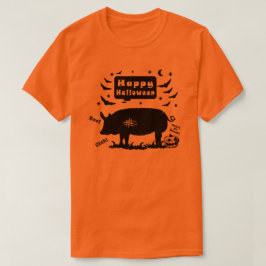 Camiseta Feliz Porco de Halloween