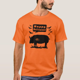 Camiseta Feliz Porco de Halloween