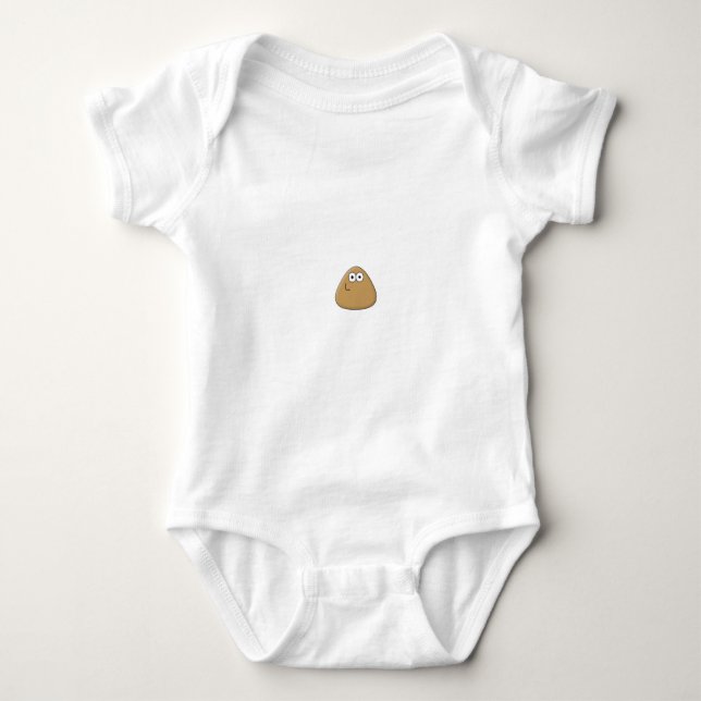 Camiseta Feliz Pou - Bebê Bodyfato (Frente)