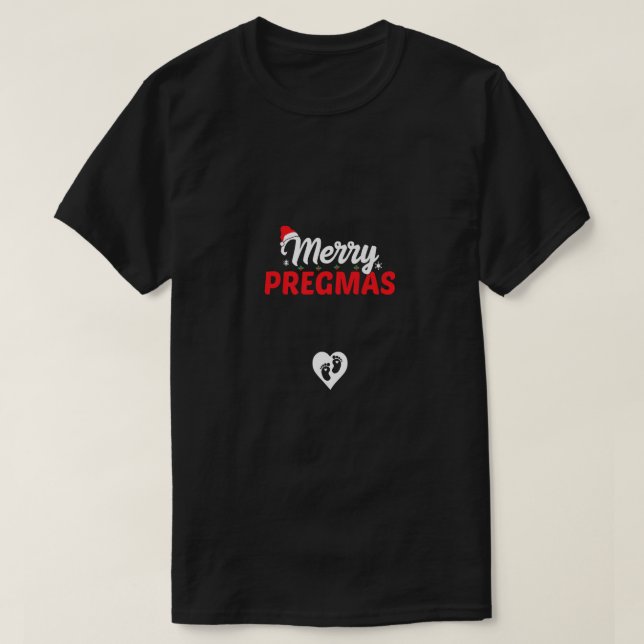 Camiseta Feliz Pregmas Bebê Pés Xmas Gravidez Revenda Chri (Frente do Design)