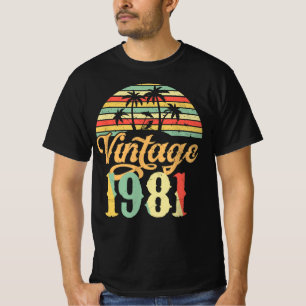 Camiseta Feliz Presente de Aniversário de 1981, Vintage 19
