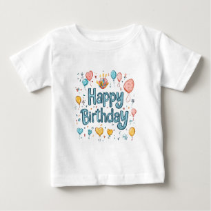 Camiseta Feliz primeiro aniversario - Balão bonito