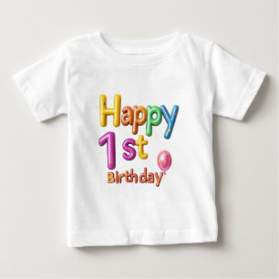 Camiseta Feliz primeiro aniversario - Celebração de Texto d