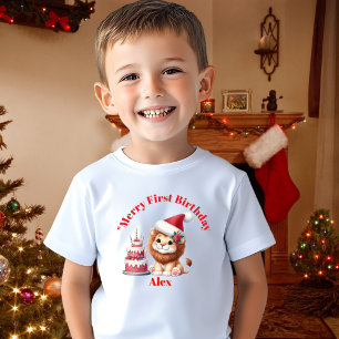 Camiseta Feliz Primeiro Aniversário Presente de Natal