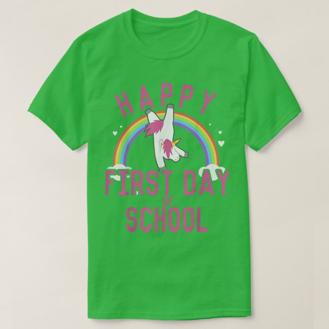Camiseta Feliz primeiro da escola (Frente do Design)
