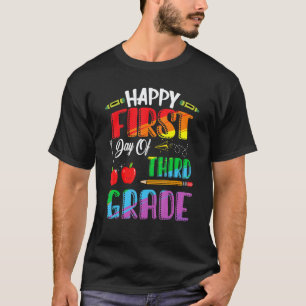 Camiseta Feliz Primeiro Dia Da 3ª Série De Volta À Escola M