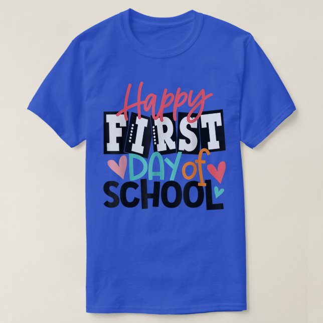 Camiseta Feliz Primeiro Dia da Escola (Frente do Design)