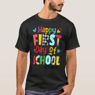 Camiseta Feliz Primeiro Dia Da Escola 9º Ano De Volta À Esc