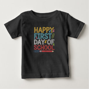 Camiseta Feliz Primeiro Dia Da Escola De Volta À Escola