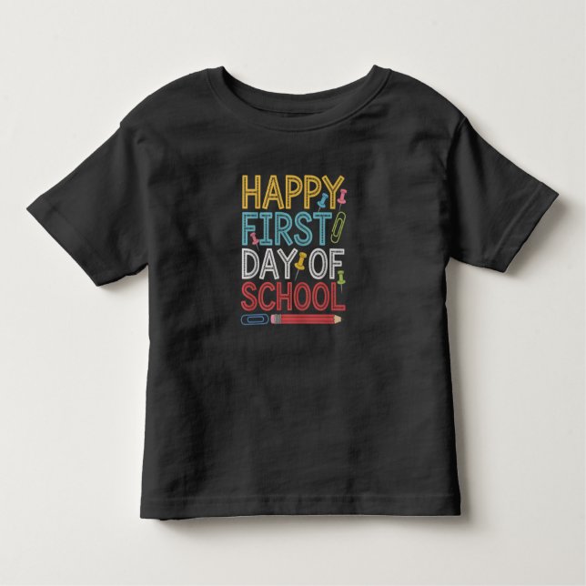 Camiseta Feliz Primeiro Dia Da Escola De Volta À Escola (Frente)