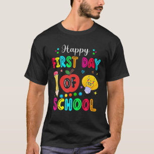 Camiseta Feliz Primeiro Dia Da Escola Engraçado De Volta À