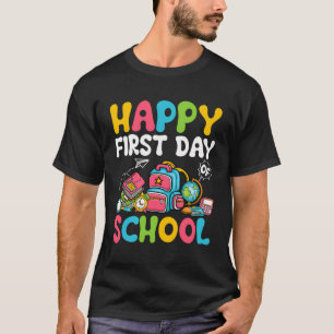 Camiseta Feliz Primeiro Dia Da Escola Para Estudante De Vol