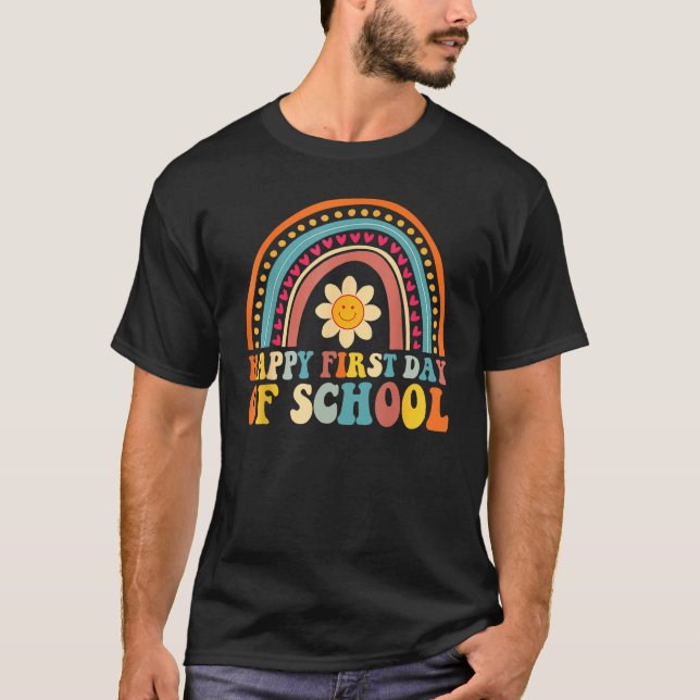 Camiseta Feliz Primeiro Dia Da Escola Para Professores Cria (Frente)