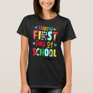 Camiseta Feliz Primeiro Dia Da Escola Pré K De Volta À Esco