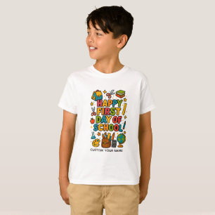 Camiseta Feliz primeiro dia de aula