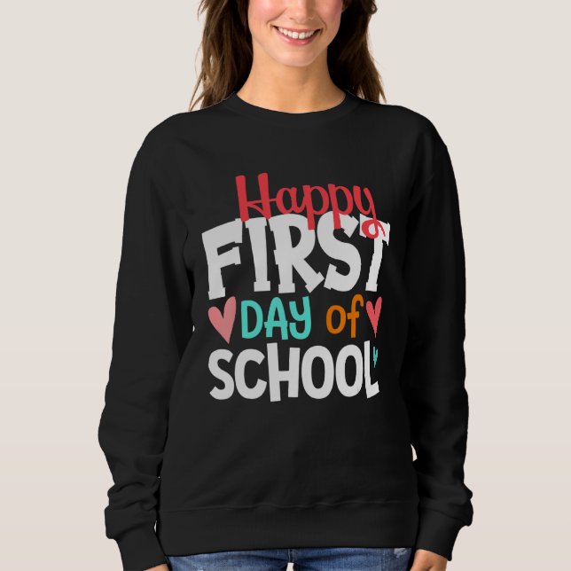 Camiseta Feliz Primeiro Dia De Aula Bem-vindo De Volta à Es (Frente)
