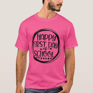 Camiseta Feliz Primeiro Dia de Aula Conjunto de Estudante-P