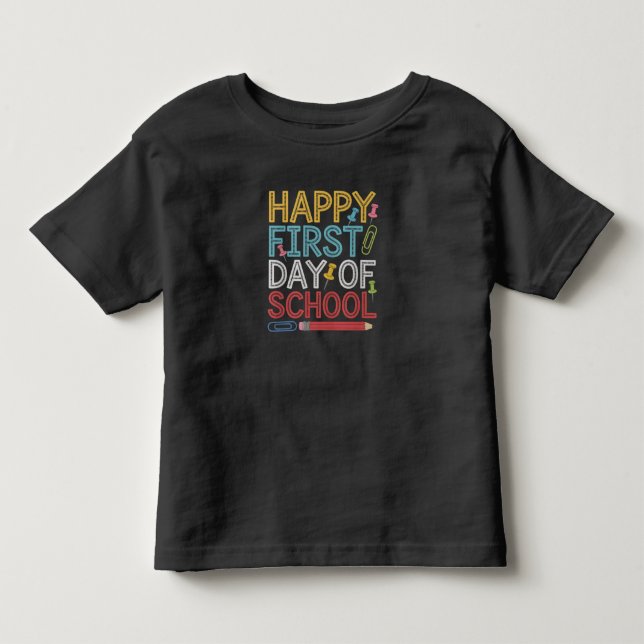 Camiseta Feliz Primeiro Dia De Aula De Volta às Aulas  (Frente)