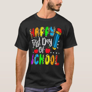 Camiseta Feliz Primeiro Dia De Aula Leopardo Olá Professor