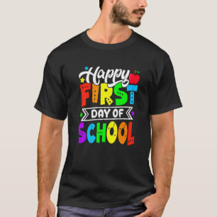 Camiseta Feliz Primeiro Dia De Aula Para Crianças Fofas