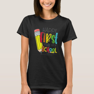Camiseta Feliz Primeiro Dia De Aula Professor & Aluno