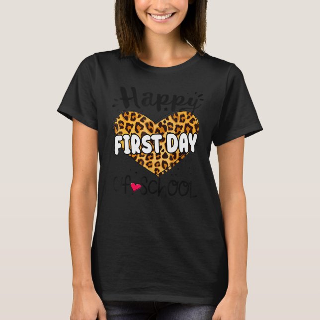 Camiseta Feliz Primeiro Dia De Aula Professor Aluno De Volt (Frente)