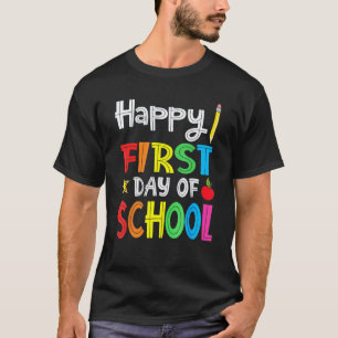 Camiseta Feliz Primeiro Dia De Aula Professor Aluno De Volt