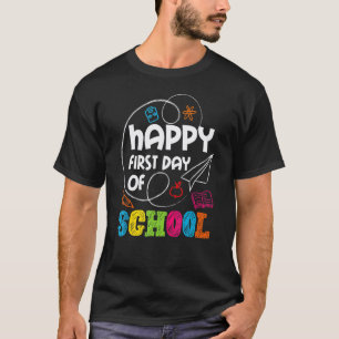 Camiseta Feliz Primeiro Dia De Aula Professor Aluno Jardim 
