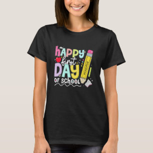Camiseta Feliz Primeiro Dia De Aula Professores Meninas Cri