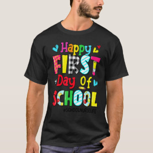 Camiseta Feliz Primeiro Dia De Aula Vida De Enfermeira Esco